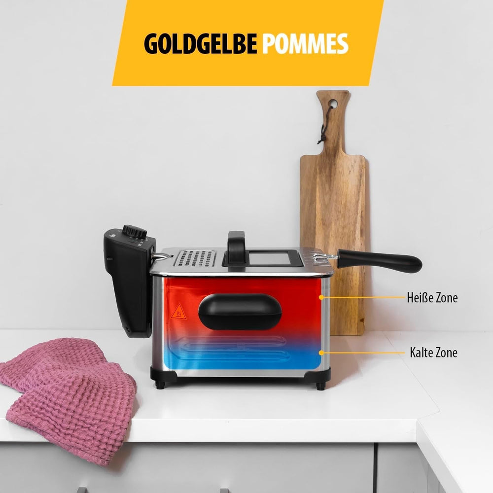 Tristar-Fritteuse, 1 großer Korb und 2 kleine Körbe, einstellbarer Thermostat, Kühlzone, 5 Liter, 2000 W, FR-6949 Appliances Naty Shop