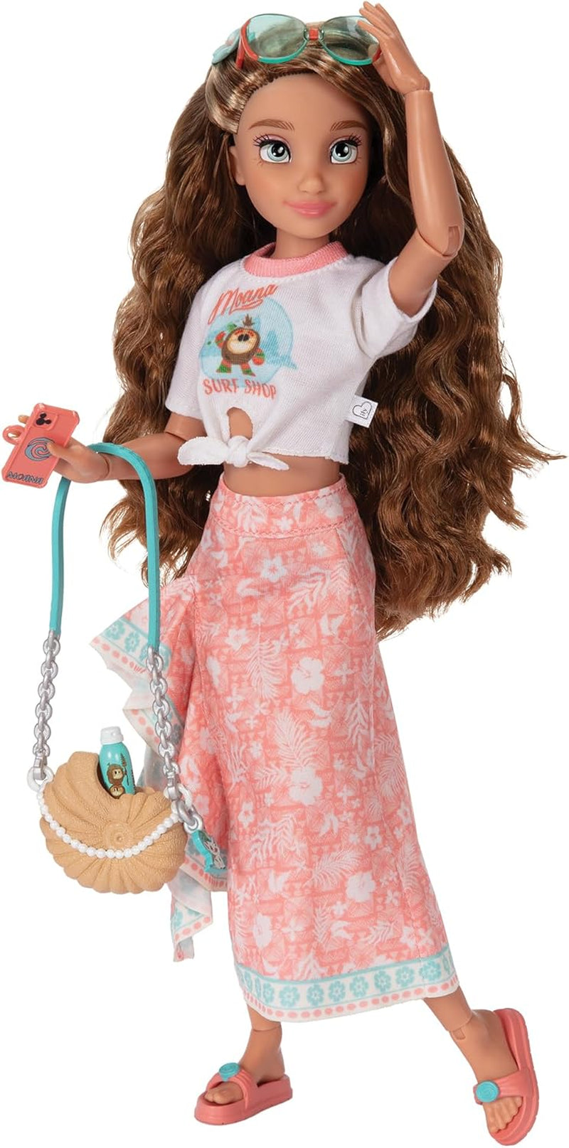 Disney ILY 4EVER Vaiana Modepuppe mit Zubehör, 29 cm, 13 Bewegungspunkte, offiziell lizenziert von Jakks Pacific. Komplett mit kombinierbarem Zubehör und glitzerndem Micky-Ring!