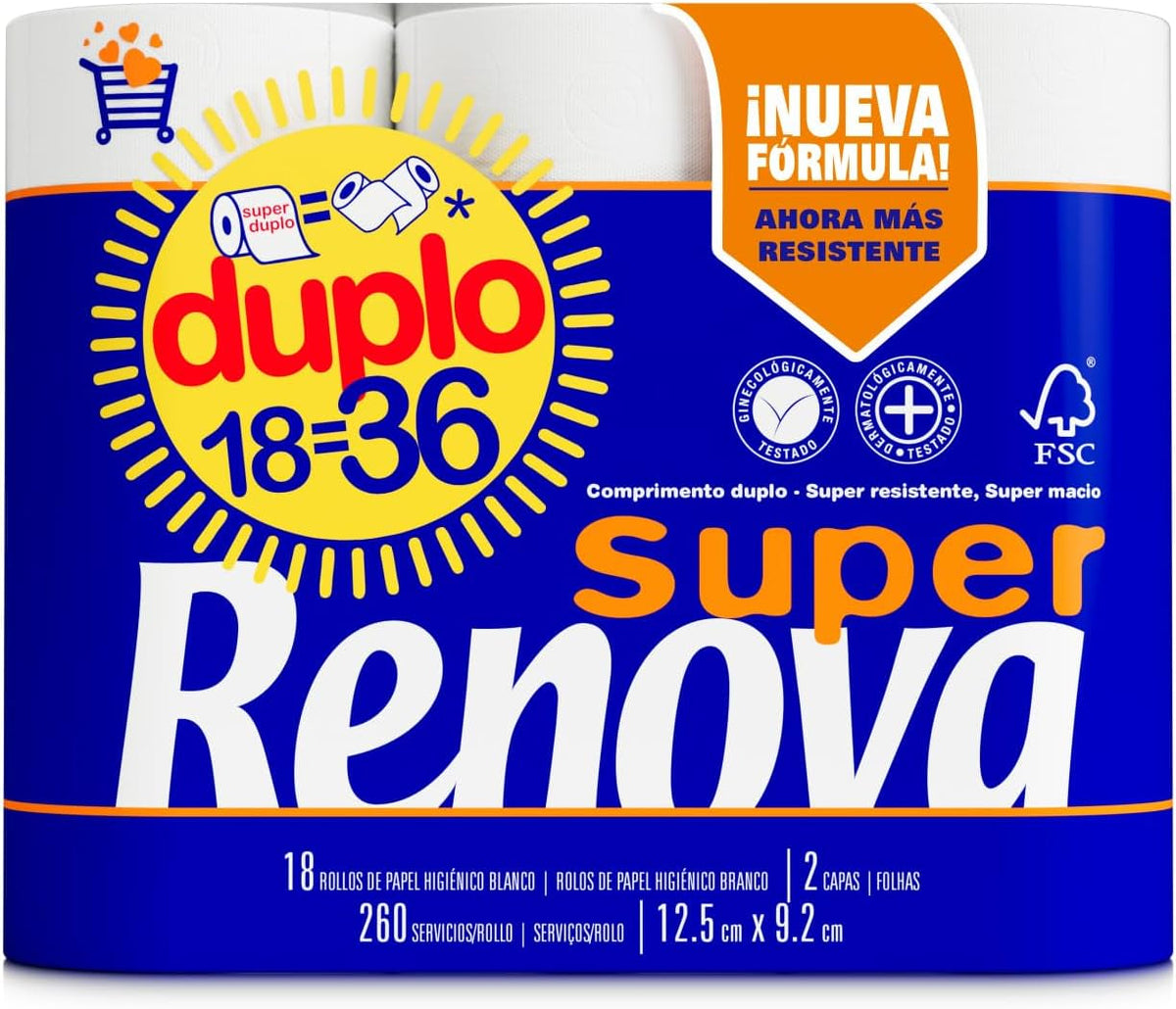 Hârtie sanitară dublă Renova, 18 role