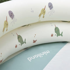 Miniland – Piscină gonflabilă pentru bebeluși 100 cm, piscină rotundă compactă și sigură pentru bebeluși