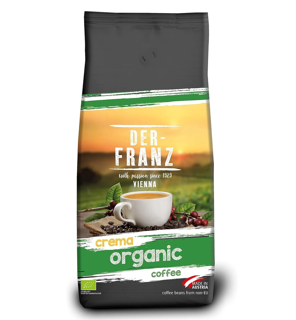 DER-FRANZ Kaffeecreme, Intensität 4/5, 100 % Arabica, ganze Kaffeebohnen Coffee Naty Shop 1 kg Creme Bio