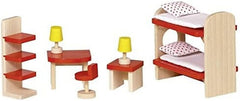 Goki 51719 Puppenmöbel Kinderzimmer, Basic, Natur, kleine Puppenhäuser Naty Shop Standardtitel