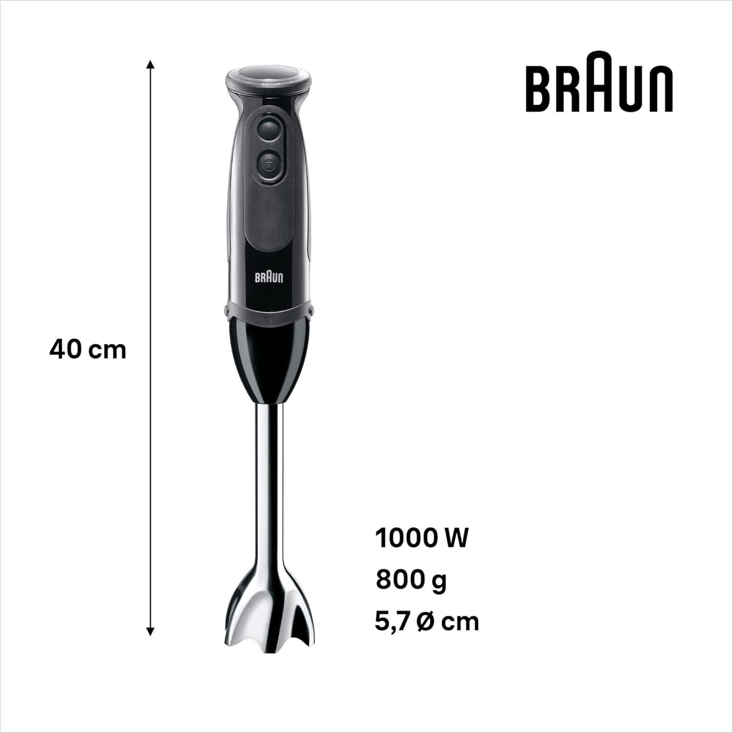 Braun Household Multiquick 5 MQ 5237 BK Standmixer 0,5 L Standmixer Schwarz 1000 W Küche Naty Shop