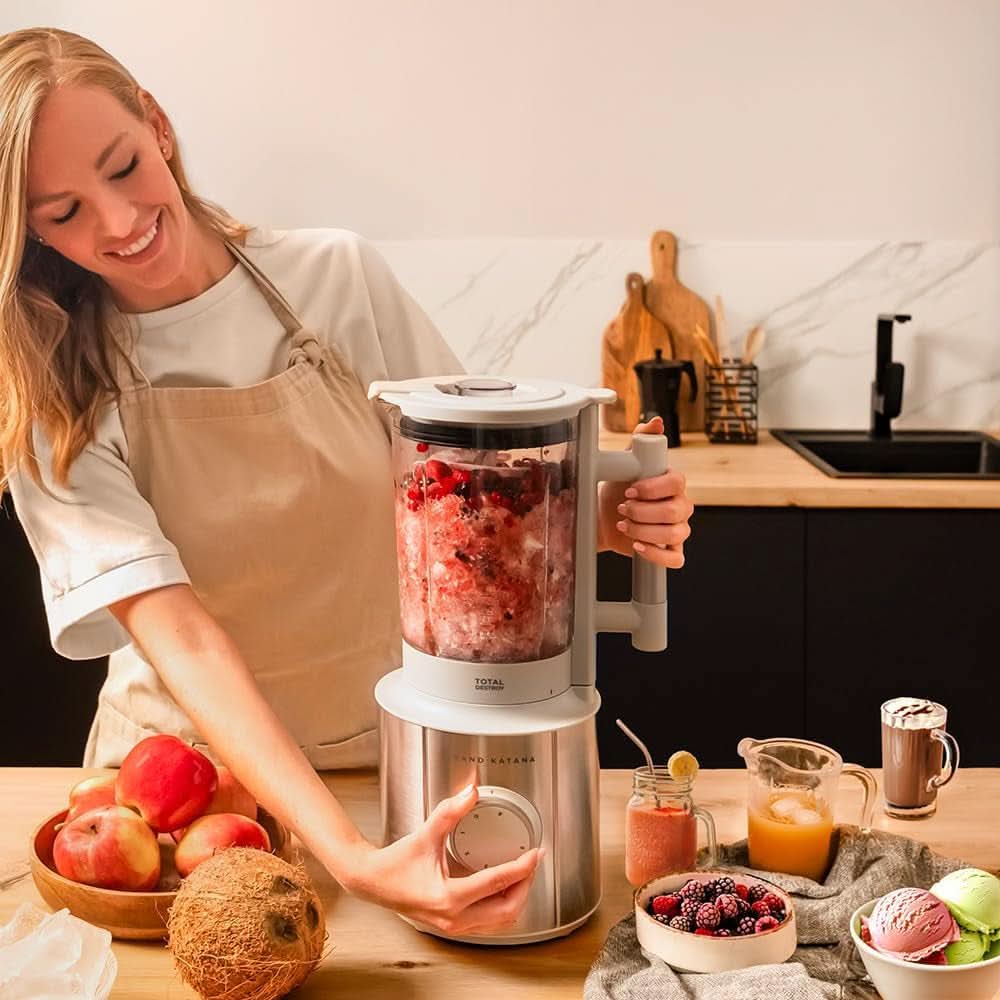 Cecotec Standmixer Grand Katana 2700MAX Total Destroy W. Maximalleistung 2700W, Gegenläufige Technologie, 8-Klingen-Messer Mit Schwarzer Titanbeschichtung, Thermoresistenter Krug 1.8L Mutter und Kind Naty Shop