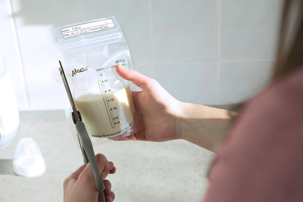 BF100 Aufbewahrungsbeutel für Muttermilch – Beutel für Muttermilch – Fassungsvermögen 220 ml – 100 Stück – Transparentes Lebensmittel- und Stillzubehör Bebe Naty Shop