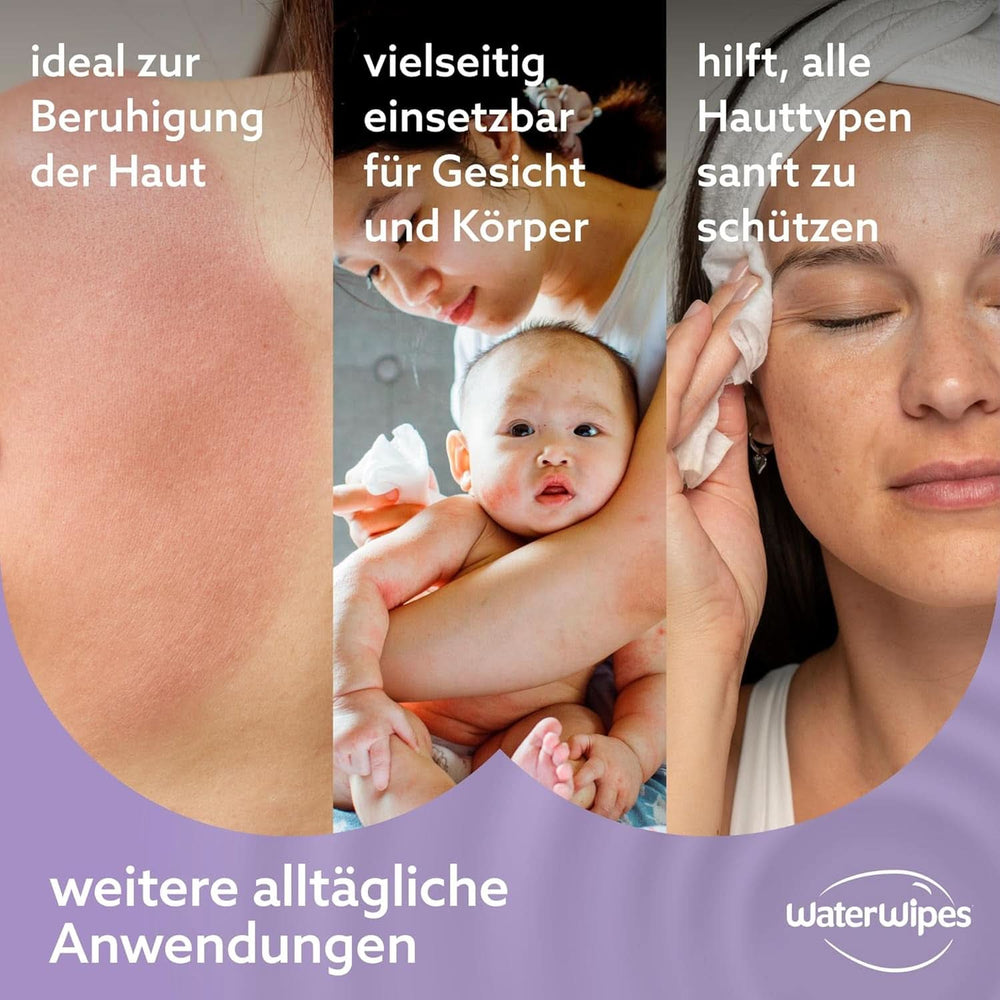 Water Wipes Baby-Reinigungstücher, 360 Tücher (6er-Pack), mit 99 % Wasser und Pflanzenextrakten Baby-Feuchttücher Naty Shop