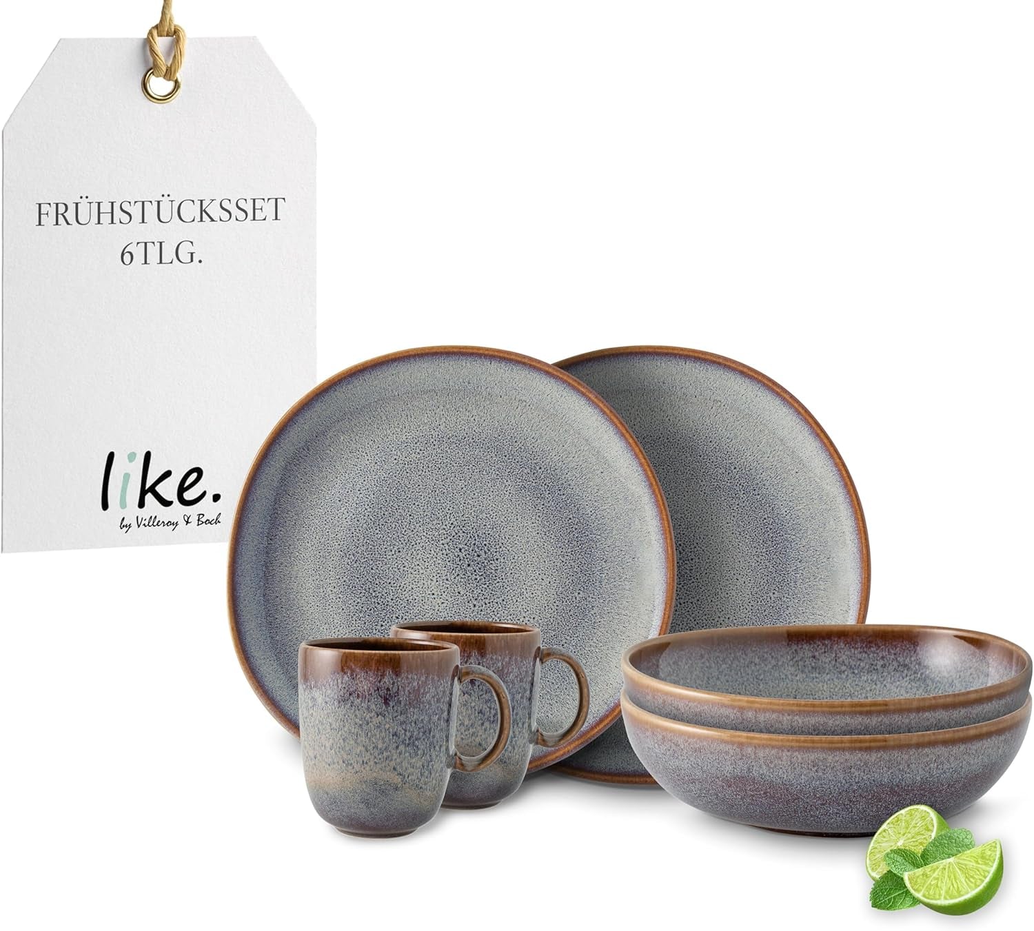 Set de mic dejun Lave bej de la Villeroy & Boch, 6 piese