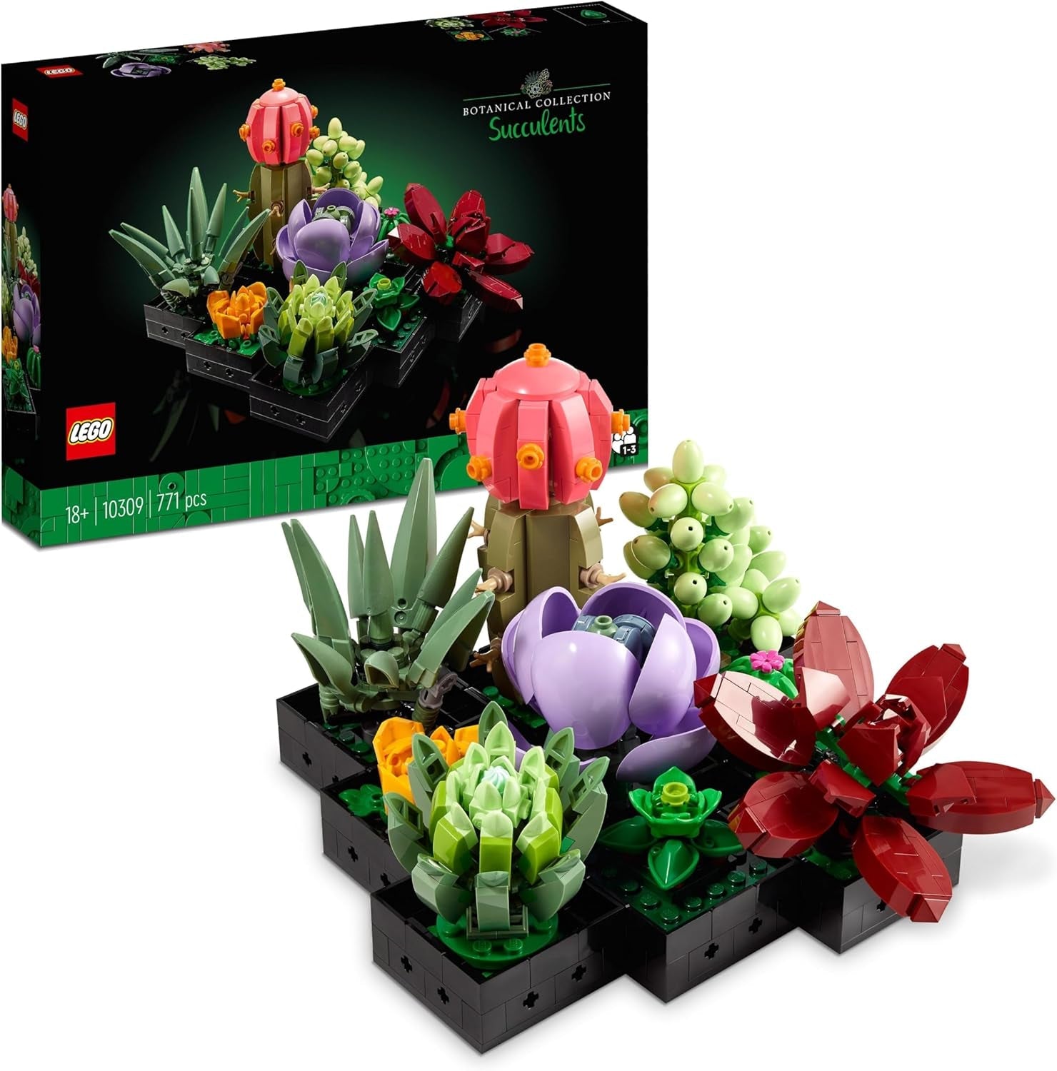 LEGO Botanicals Blühender Kaktus - Set mit Kunstpflanze mit 2 Kakteen & künstlichen Blüten - DIY Deko - Geschenkidee zum Geburtstag für Mädchen ab 9 Jahren & Erwachsene Pflanzenliebhaber - 11509