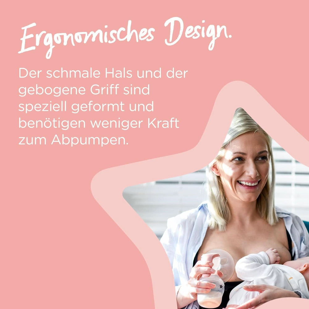 Tommee Tippee Made for Me Manuelle Einzel-Milchpumpe, Starke Saugkraft, Ergonomischer Griff, Tragbare Und Leise Milchpumpe, Samt Babyflasche Zubehör Essen und Stillen Bebe Naty Shop