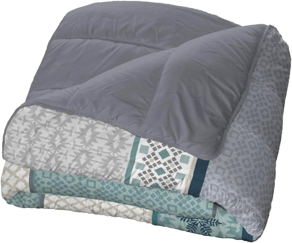 Bleu Câlin Imprimat 1 persoană Hermance plapuma, poliester, albastru/gri, 140 X 200 Cm Plapumi si pilote Naty Shop Albastru/gri/roșu 220X240 Cm