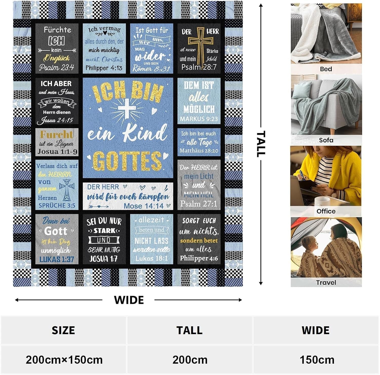 ZQYMM Christliche Geschenke für Frauen und Männer, Tauf-/Konfirmationsgeschenke für Mädchen/Jungen, inspirierende/religiöse, katholische spirituelle Geschenke, christliche Geburtstagsgeschenke. ZQYMM Betten und Decken