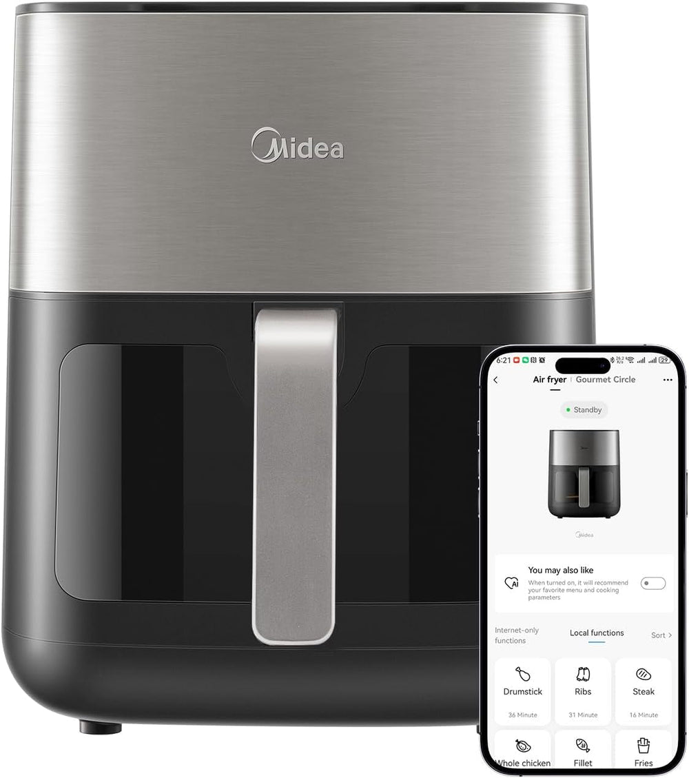 Midea Hot Air Fryer 2L, 1150W Airfryer, fără ulei, Hot air fryer, Funcție de oprire automată Electrocasnice Naty Shop 6L