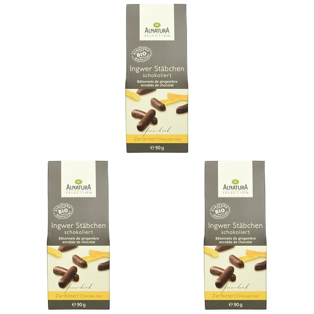 Batoane de ghimbir acoperite cu ciocolată organică Selection, 90g