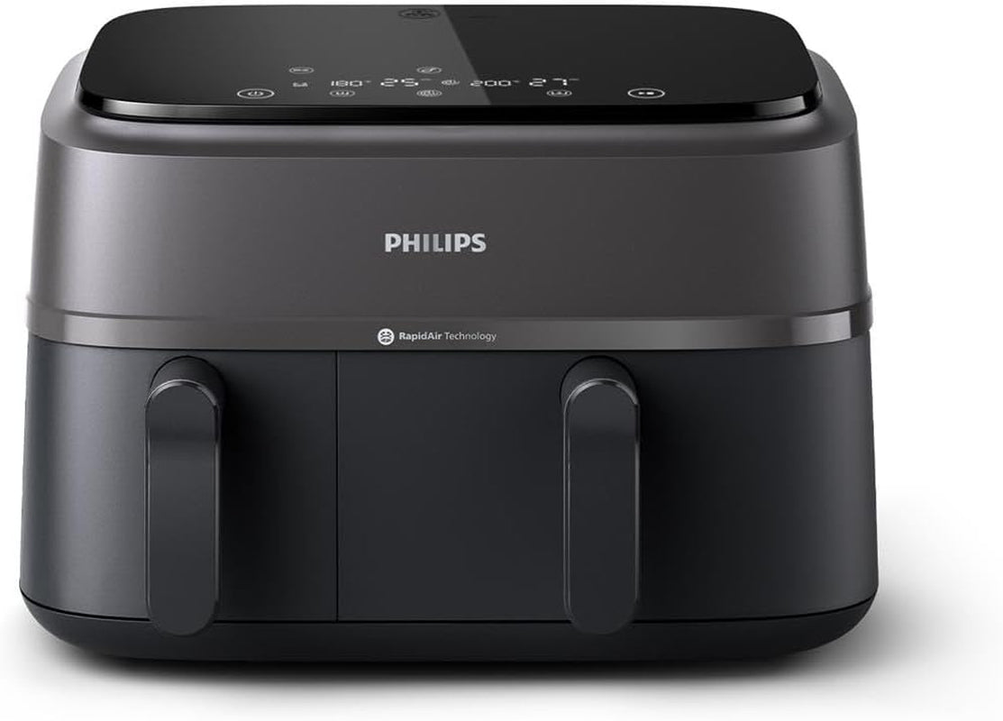 Philips Airfryer Dual Basket 3000 Series, 9L, 2 Körbe, 2 Gerichte gleichzeitig fertig, Rapidair plus Heißlufttechnologie Haushaltsgeräte Naty Shop Dual Basket 9 L