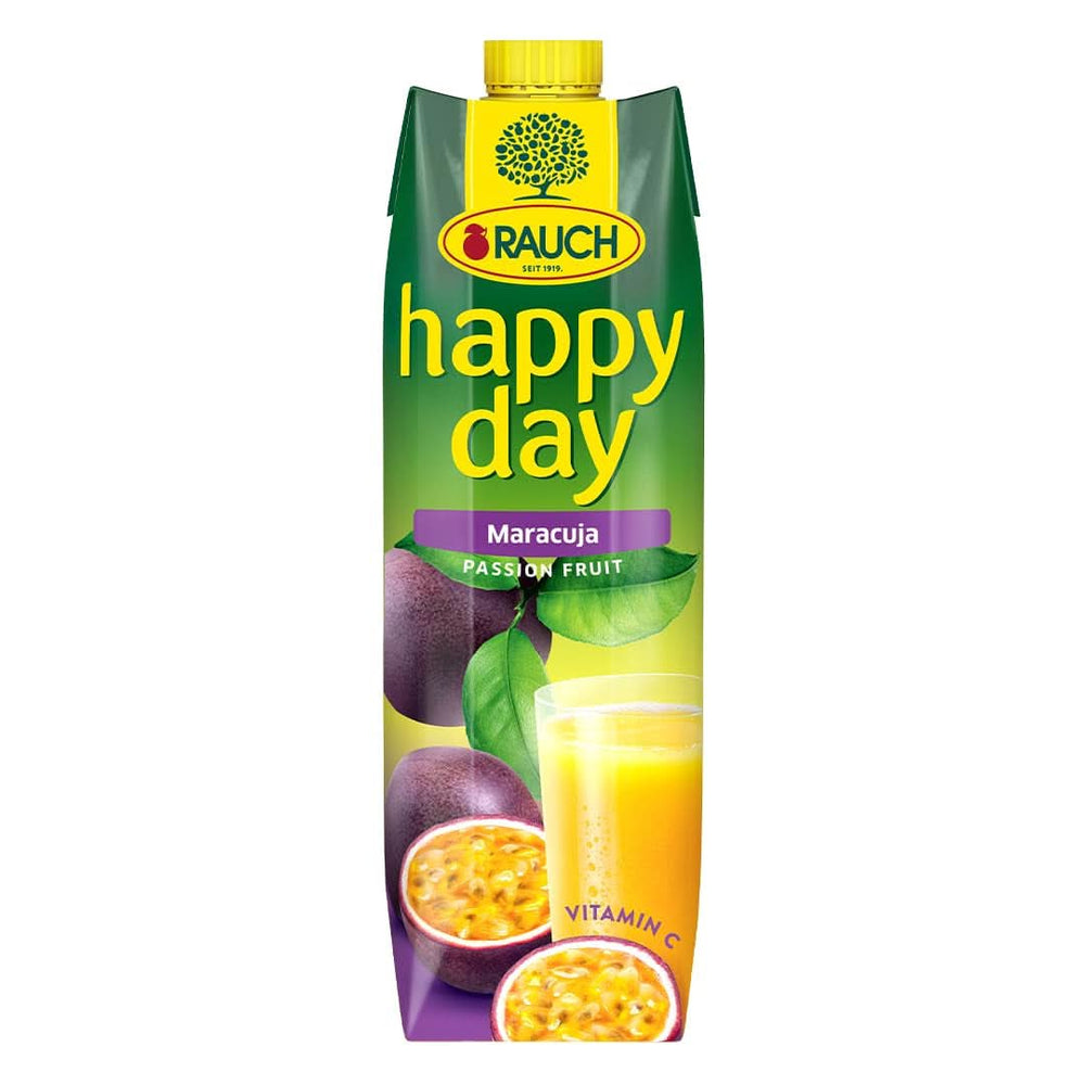 Rauch Happy Day Maracuja | Mit viel Vitamin C | Exotische Magie und intensives Aroma | 6X 1 Liter, Tetra Prisma Alkoholfreie Getränke Naty Shop