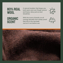 Woolly Mammoth Woolen Co. Campingdecke, extra groß, Merinowolle, die perfekte Outdoor-Ausrüstung für Bushcraft, Camping, Trekking, Wandern, Überleben oder Hüttendecke. Braun, 168 x 228 Betten und Decken Woolly Mammoth Woollen Company
