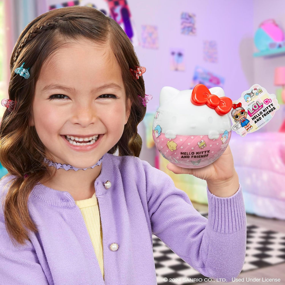 L.O.L. Surprise! Loves Hello Kitty and Friends - 1 Puppe mit 7 Überraschungen, Zufällige Auswahl, 8 Tots zum Sammeln, für Kinder ab 4 Jahren, Pink