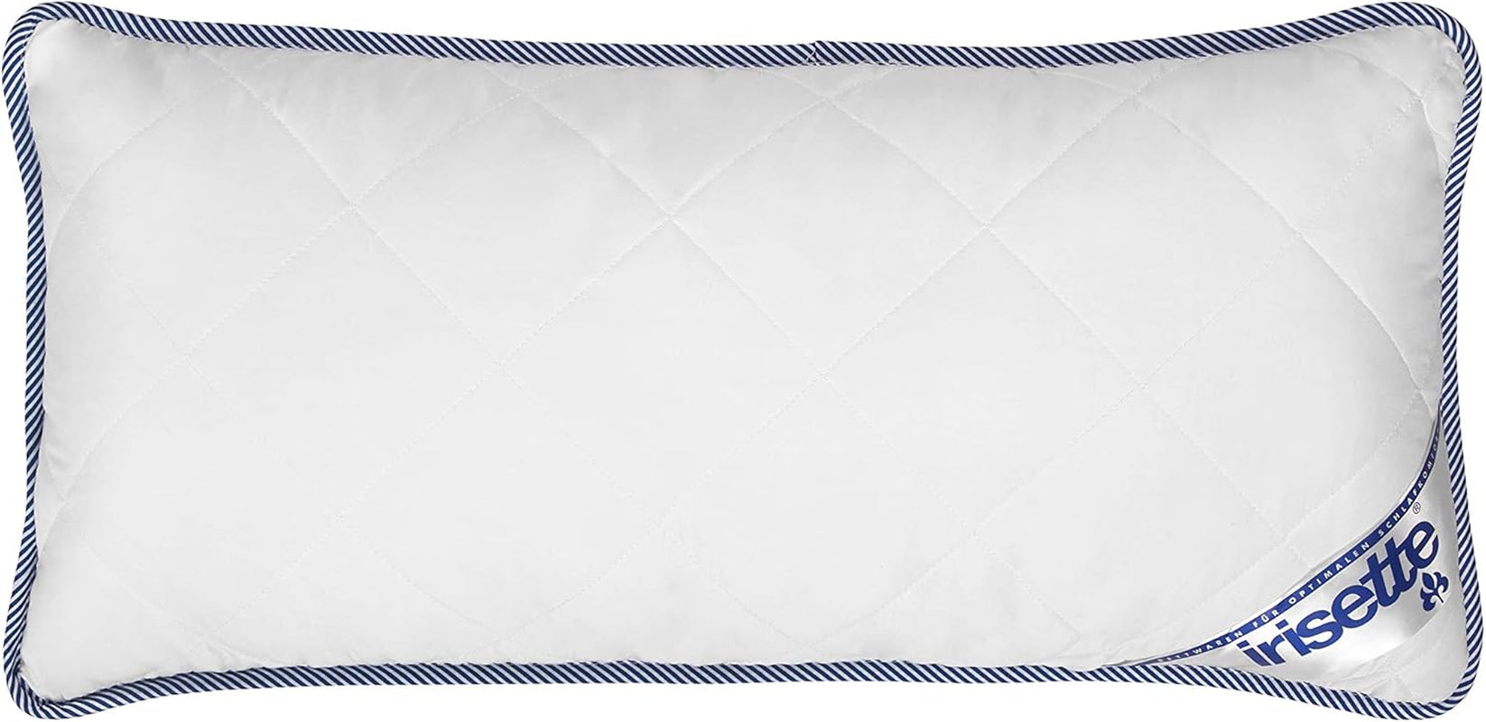 Pernă Irisette Body Contour 80X80 Cm cu husă detașabilă din microfibră moale, lavabilă până la 60°C, alb/albastru, certificată Oeko-Tex, produsă conform standardului de calitate german Perne standard Naty Shop 40 X 80 Cm 1