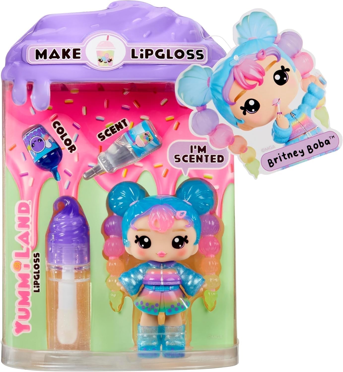 Yummiland Lipgloss-Puppe – Mystery Chase – inklusive DIY-Lipgloss-Set, geeignet für Kinder ab 4 Jahren. Naty Shop Britney Boba Series 2 Dolls