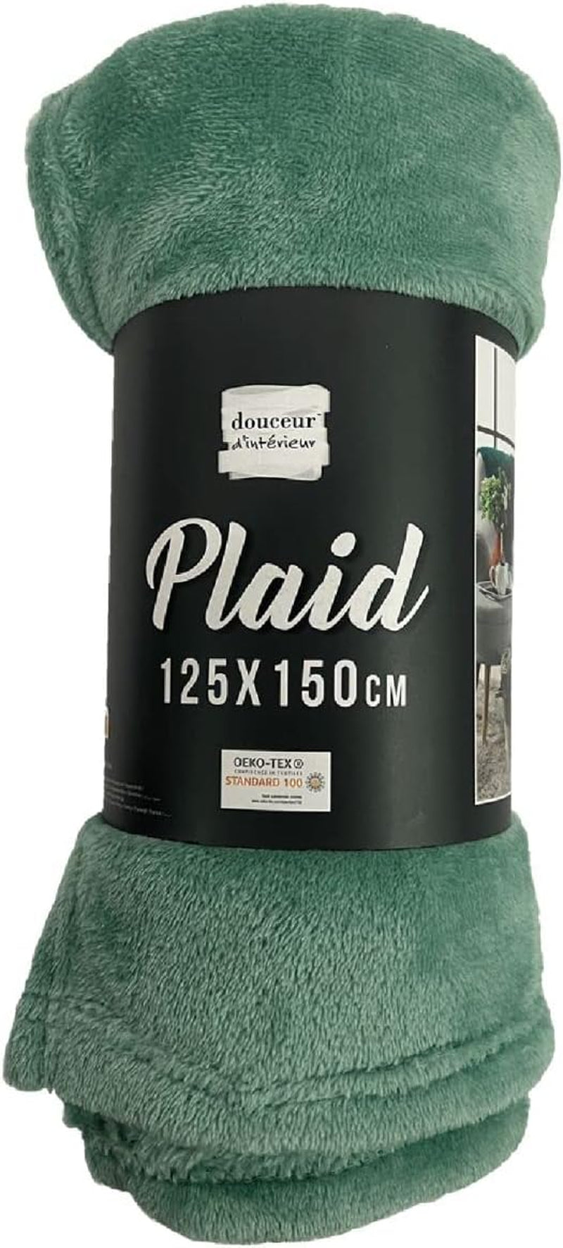 Douceur D'Intérieur, flanel pătură, 125 X 150 Cm, salvie, flanel Plapumi si pilote Naty Shop Titlu implicit