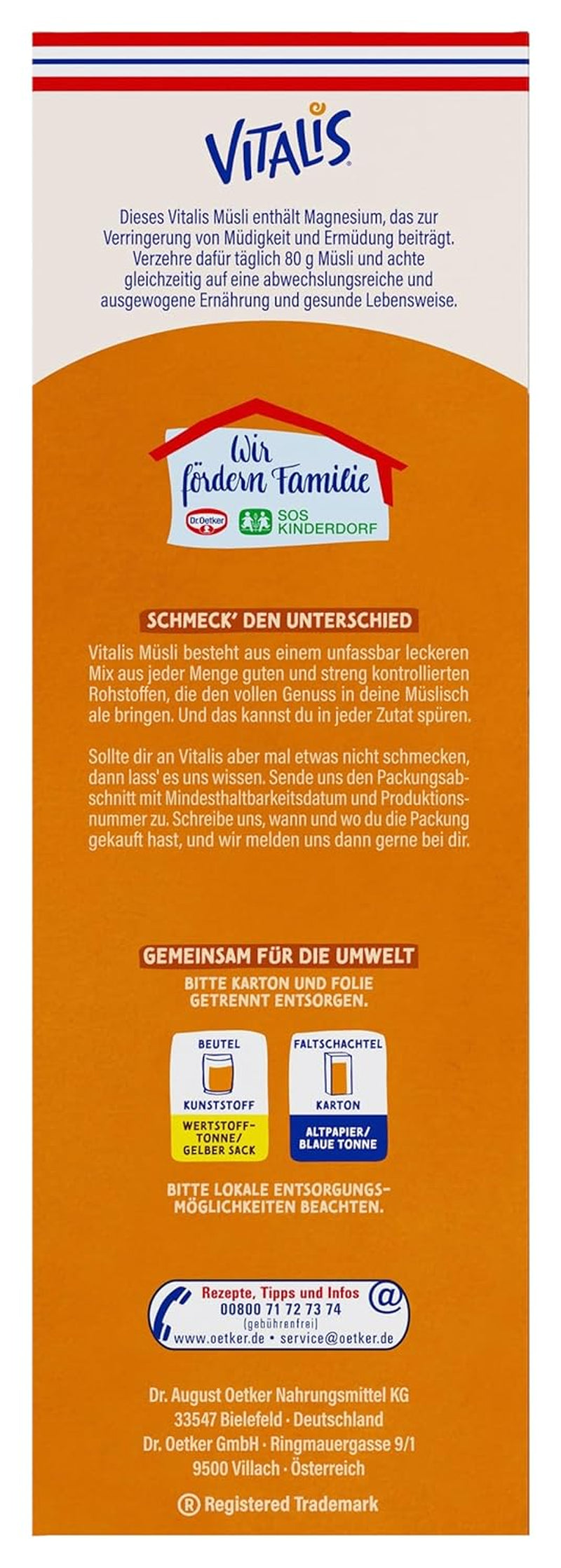 Dr. Oetker Vitalis Crunchy Honeys: Musli crocant cu miere, pentru micul dejun și gustări, pachet de 5 (5 x 600g)