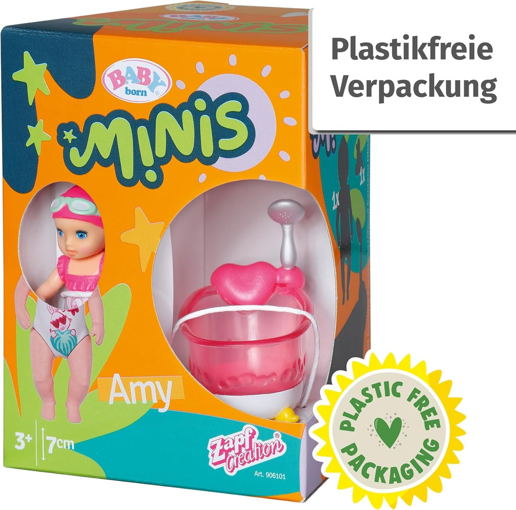 BABY Born Minis set de joacă pentru cadă cu păpușă Minis Amy și rață, 906101 Zapf Creation Papusi Naty Shop