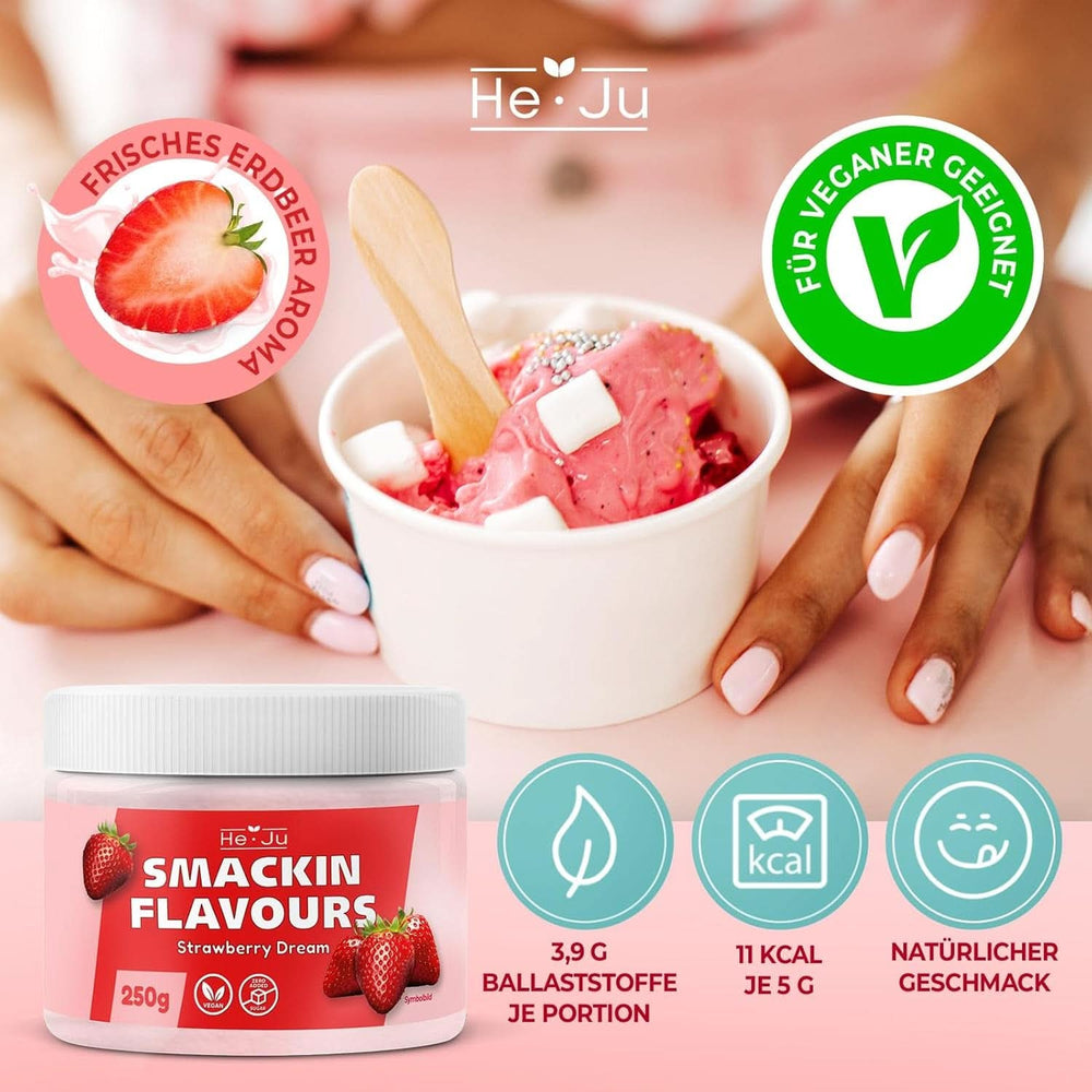 He-Ju, Pulver mit Erdbeergeschmack, 250 Gramm Aromen Naty Shop