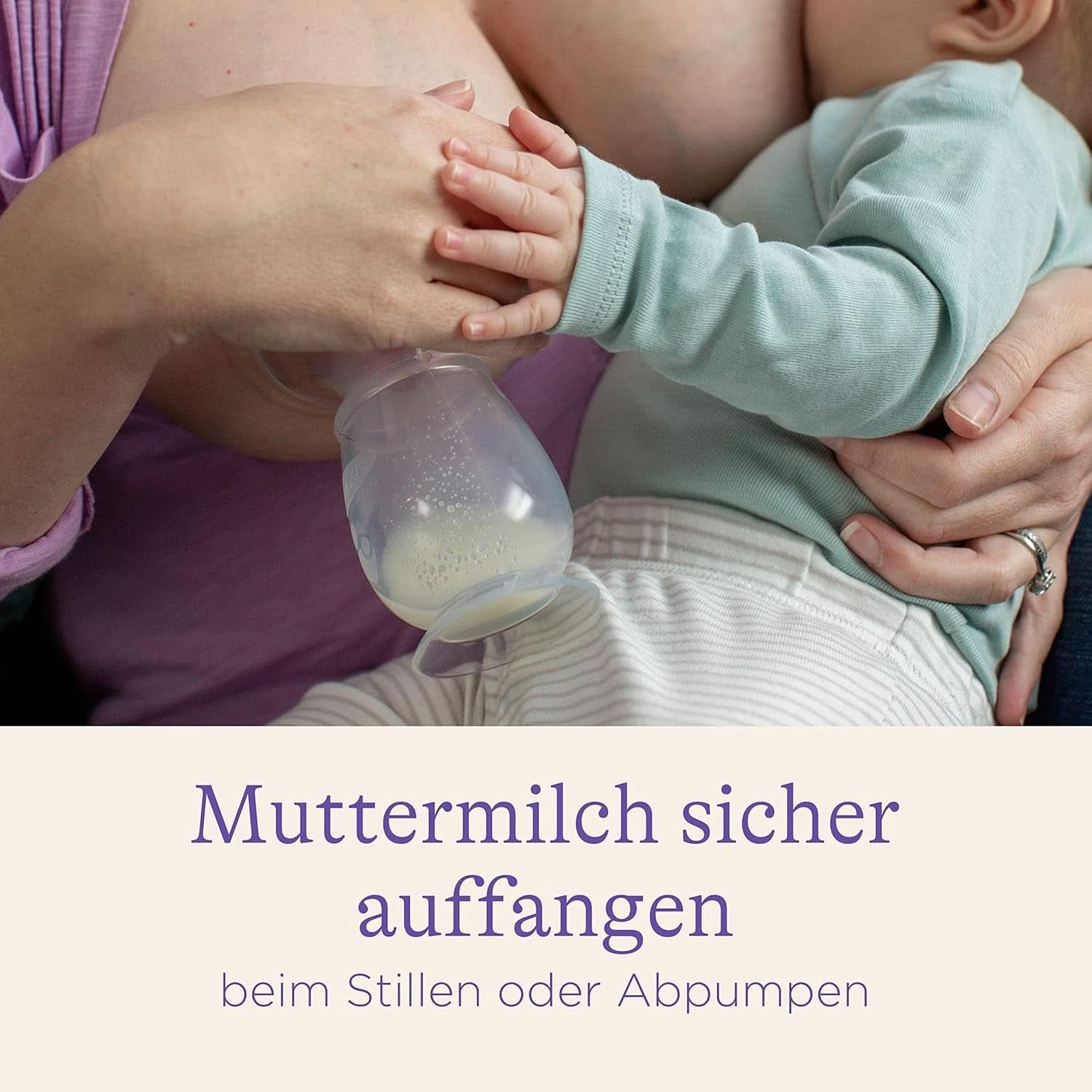 Lansinoh Silikon Milchpumpe & Muttermilchauffänger - Angenehmes & Extrem Weiches Silikon - Rettet Jeden Tropfen Muttermilch - Alternative Zu Milchauffangschalen, 1 Stück (1Er Pack) Zubehör Essen und Stillen Bebe Naty Shop