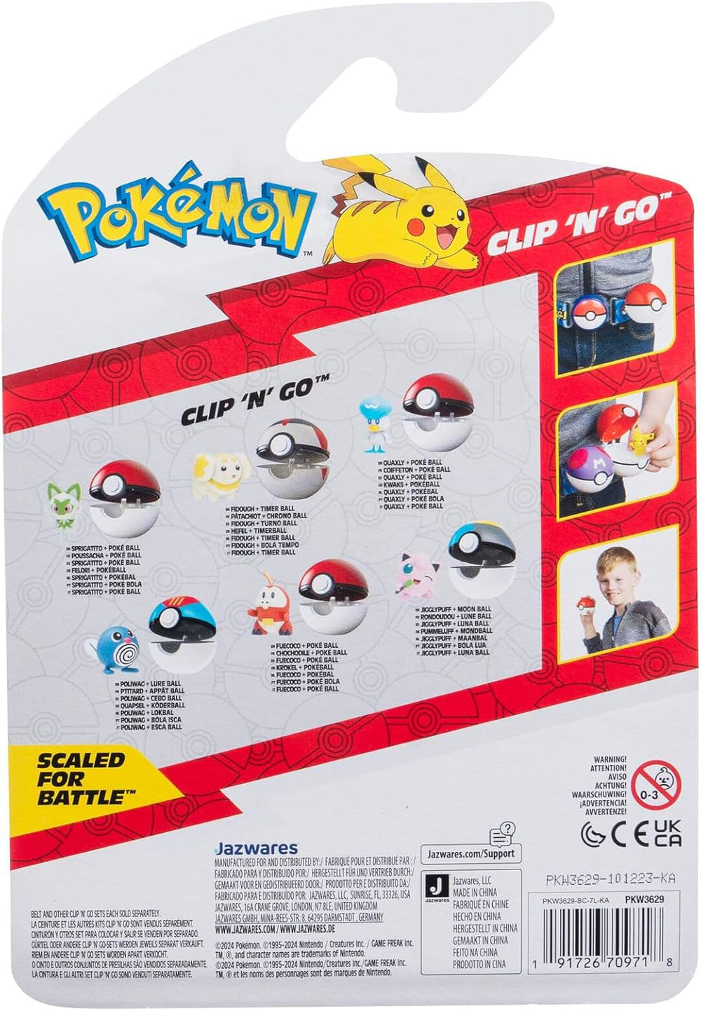 Pokémon PKW3629 – Clip’N’Go Pokéball – Felori und Pokéball, offizieller Pokéball mit 5 cm großer Figur. Actionfiguren Naty Shop