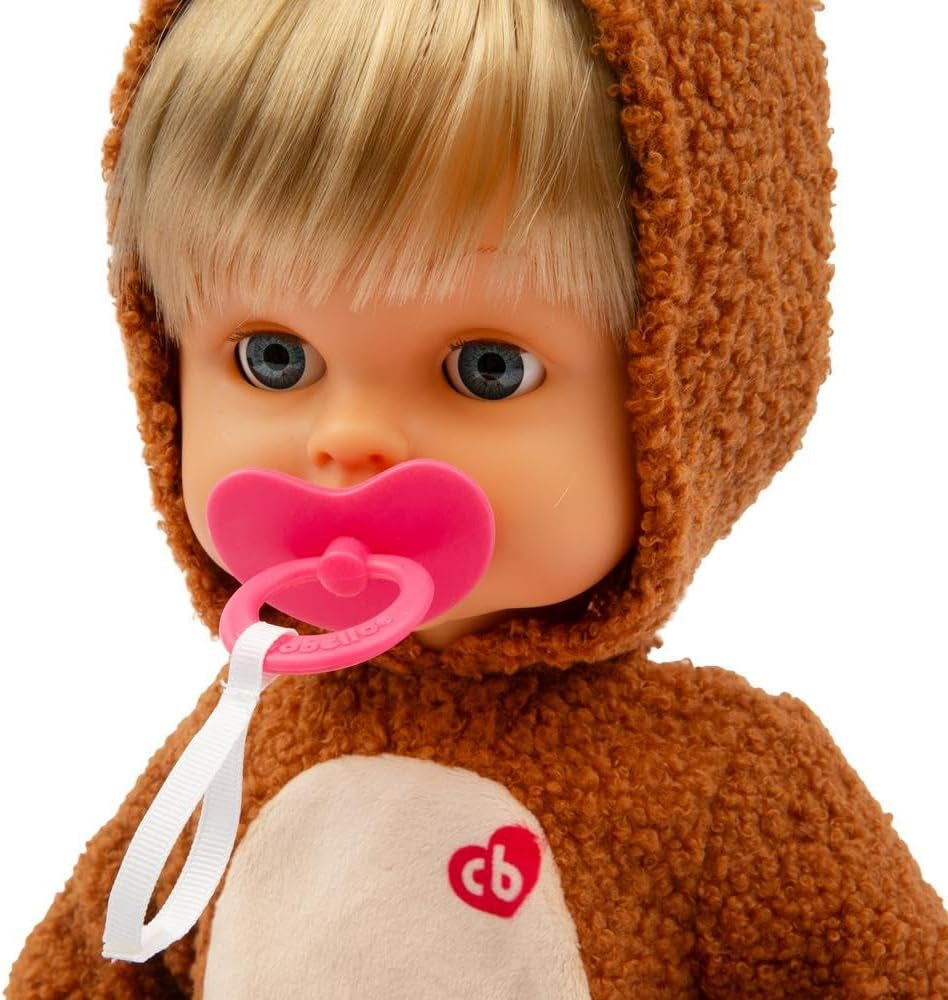 Teddy Bear – Puppe 42 cm hoch, interaktiv, trägt Strampler und weint wirklich, inklusive Schnuller, für Kinder ab 2 Jahren