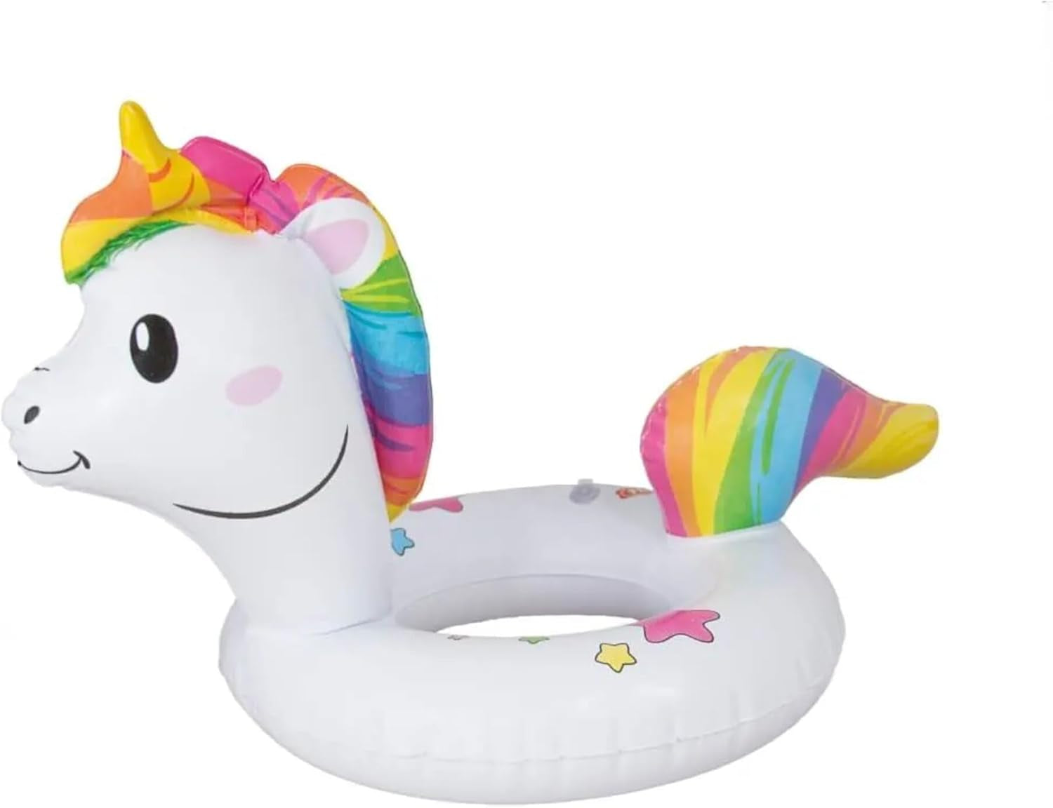 Heless 6601 - Schwimmring für Puppen Einhorn Henri, Größe 28-35 cm, für Badespaß im Pool, im See und der Badewanne