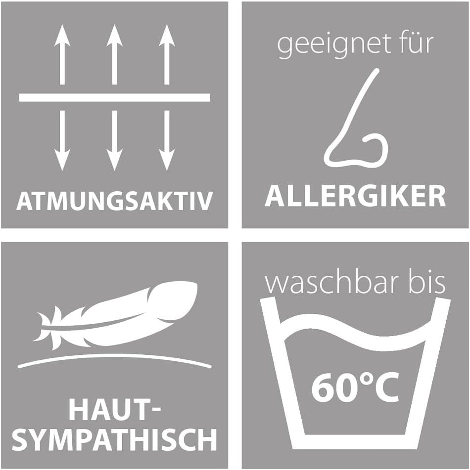 Traumnacht Cosy - Bettwäsche-Set 4 Jahreszeiten, 1 X teilbare Steppdecke 135 x 200 und 1 X Kissen 80 x 80 cm, Öko-Tex-zertifiziert, weiß, entwickelt in Deutschland, (2er-Pack) Steppdecken und Steppdecken Naty Shop