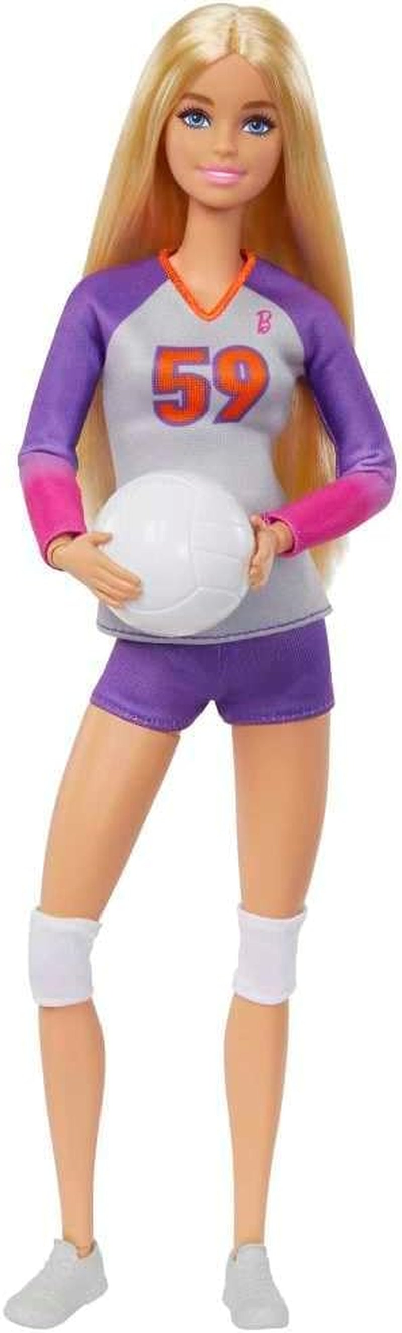 Barbie Made to Move - Păpușă jucătoare de volei cu tricou și minge - 22 de articulații pentru joc realist, include volei și îmbrăcăminte sport, HKT72 Papusi Naty Shop