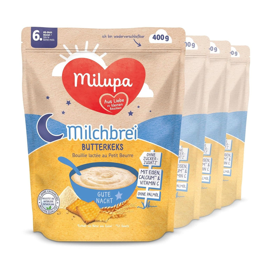 Milchbrei Milupa Sanfter Start – Babybrei ohne Gluten, ohne Palmöl – ohne Konservierungs- und Farbstoffe – ab dem 5. Monat Mutter und Kind Naty Shop Milchbrei Butterkeks