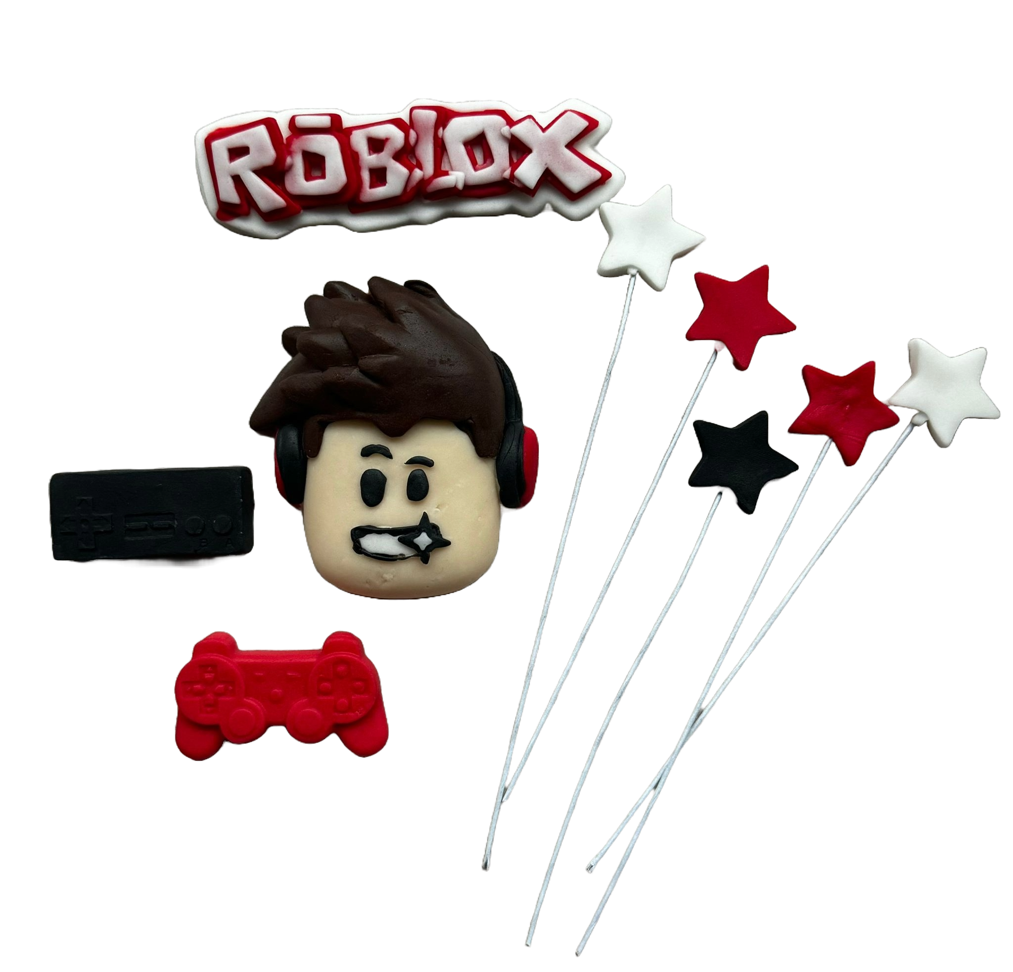 Set 9 decoratiuni comestibile din zahar, Roblox Decoratiuni din Pasta de Zahar Naty Shop