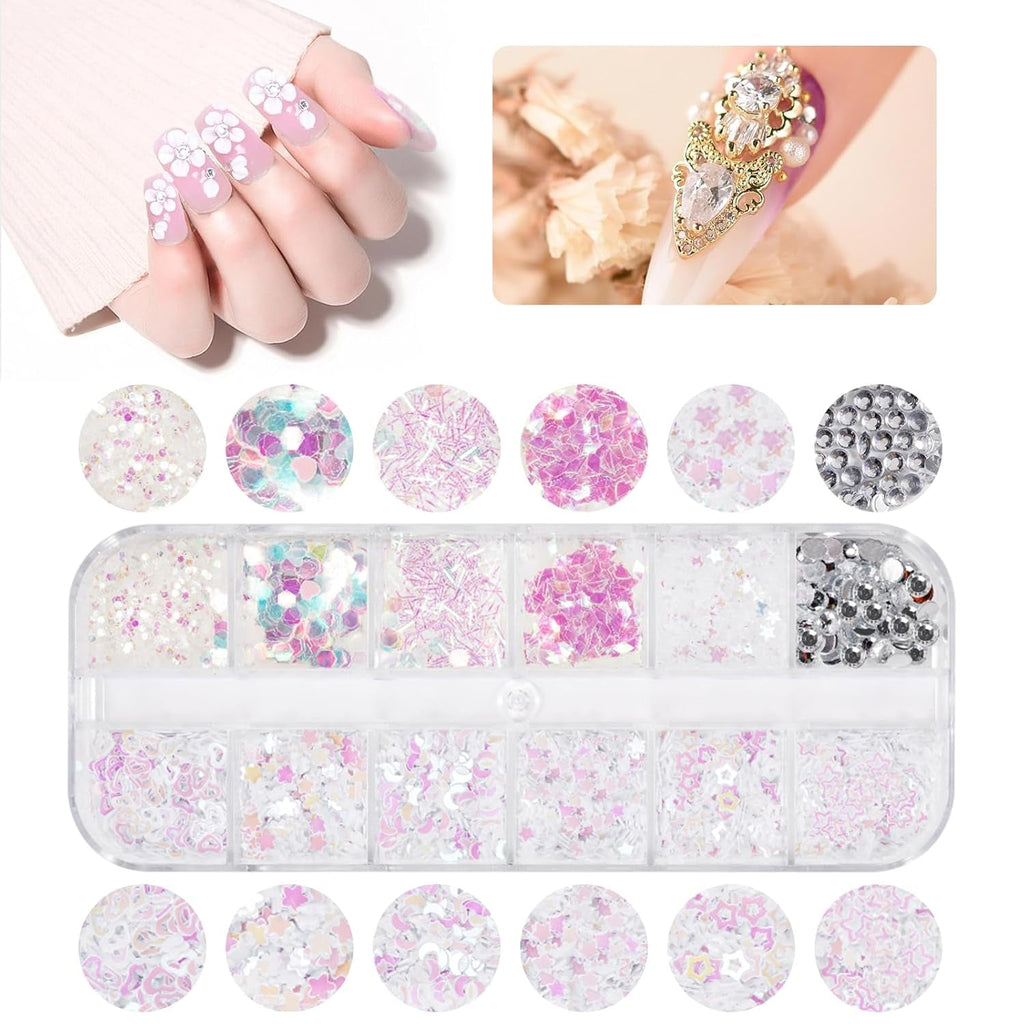 5600 Stück Strasssteine Nägel Nail Art,36 Farben Glitzersteine, Dekorationen Nagelsteine Für Nagelkunst, Einschließlich Wachsstift Für Strasssteine Und Strass-Picker