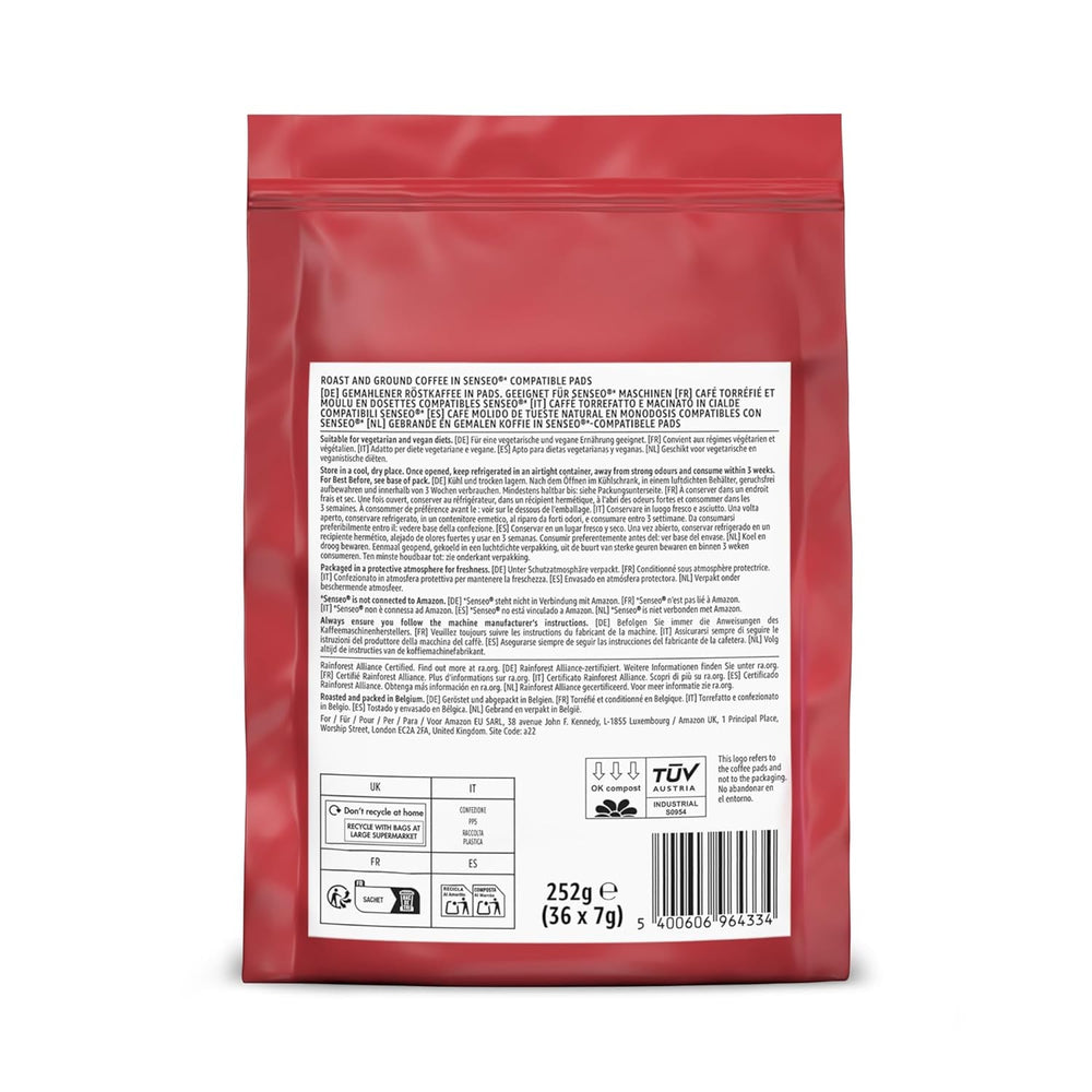by Amazon Klassische Kaffeepads aus 100% Arabica, geeignet für Senseo-Maschinen, 36 Stück (1 Packung mit 36 Stück) – Rainforest Alliance-zertifiziert