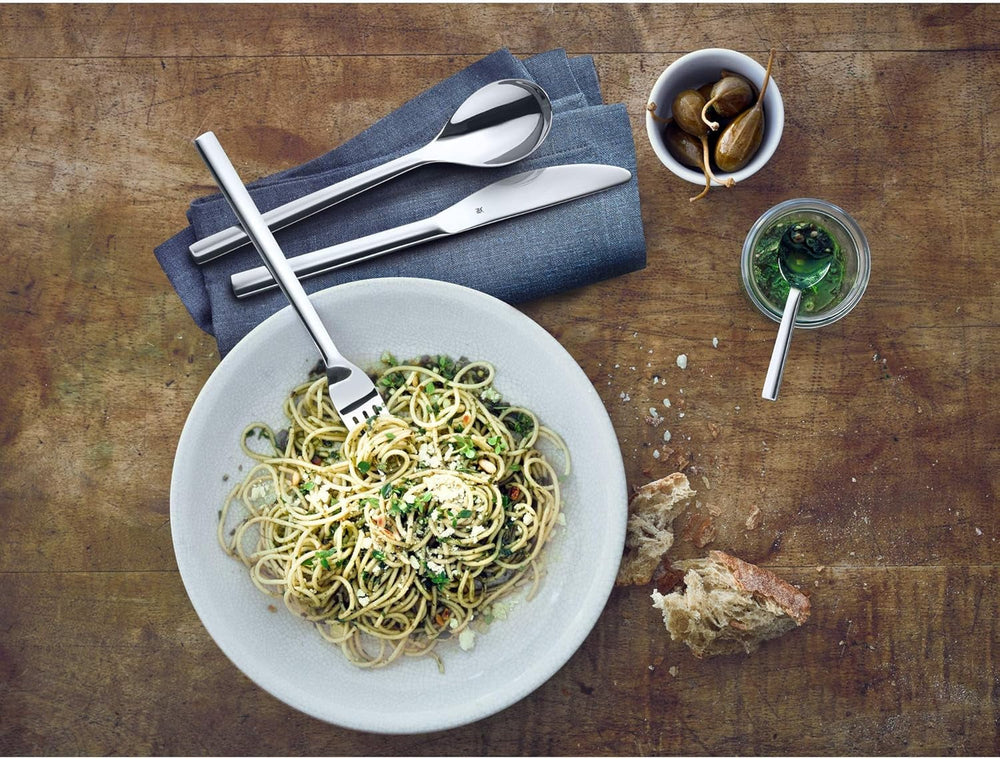 WMF Atria Besteck Set 12 Personen, Essbesteck 60 Teilig, Monobloc-Messer, Cromargan Edelstahl Poliert, Spülmaschinenfest Kitchen Naty Shop