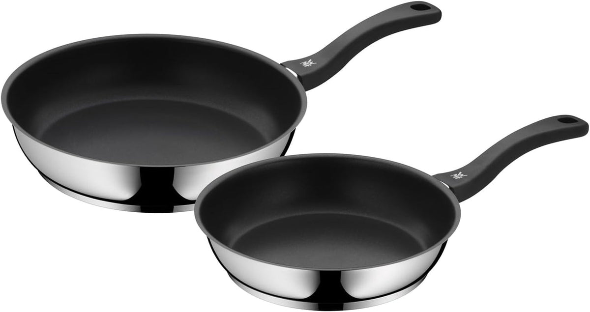 WMF Devil Pfannenset 2-Teilig, Bratpfanne 28 Cm + 24 Cm, Pfanne Induktion, Cromargan Edelstahl Beschichtet, Kunststoffgriff Naty Shop