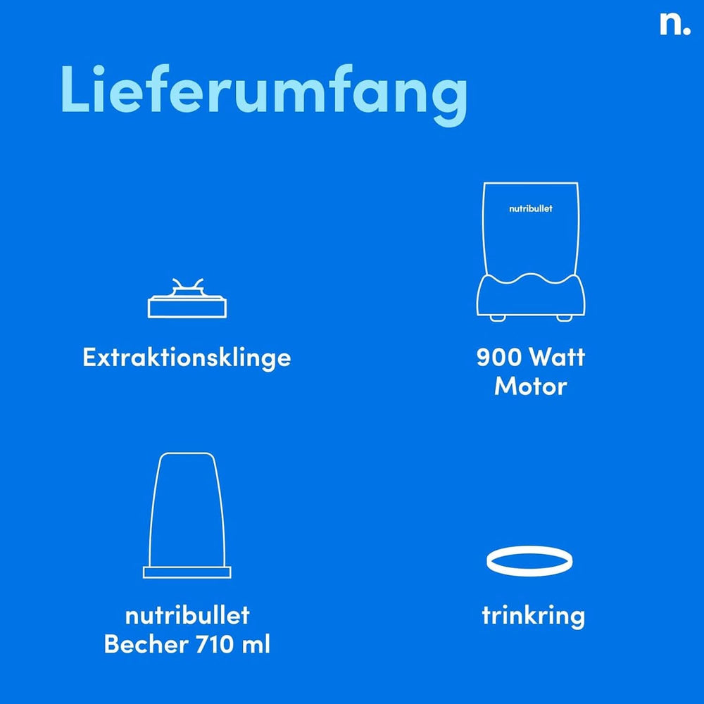 Nutribullet Pro, 900 Watt Leistung, Einfach Und Schnell in Der Anwendung, Kompakt, Leicht Zu Reinigen, Mit 700 Ml Becher, Smoothiemixer, Smoothie Maker, Elektrischer Mixer, NB904B, Schwarz Mother and Child Naty Shop