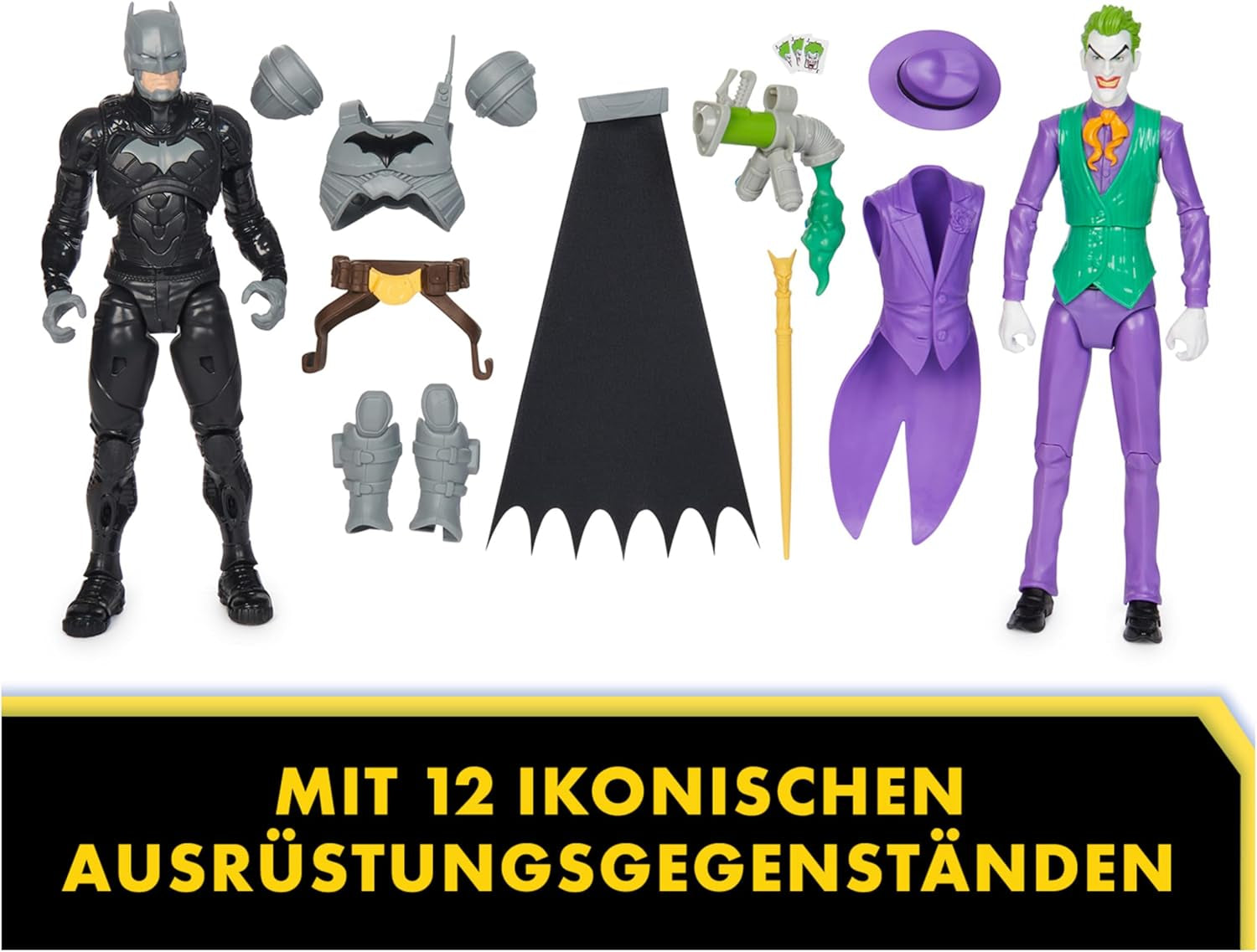 DC Batman Adventures Batman Vs the Joker Action Figure Set, 30 cm - 2 figuri complet mobile cu 12 elemente de echipament pentru jocuri de rol captivante, jucărie pentru copii cu vârsta de peste 4 ani Action figures Naty Shop