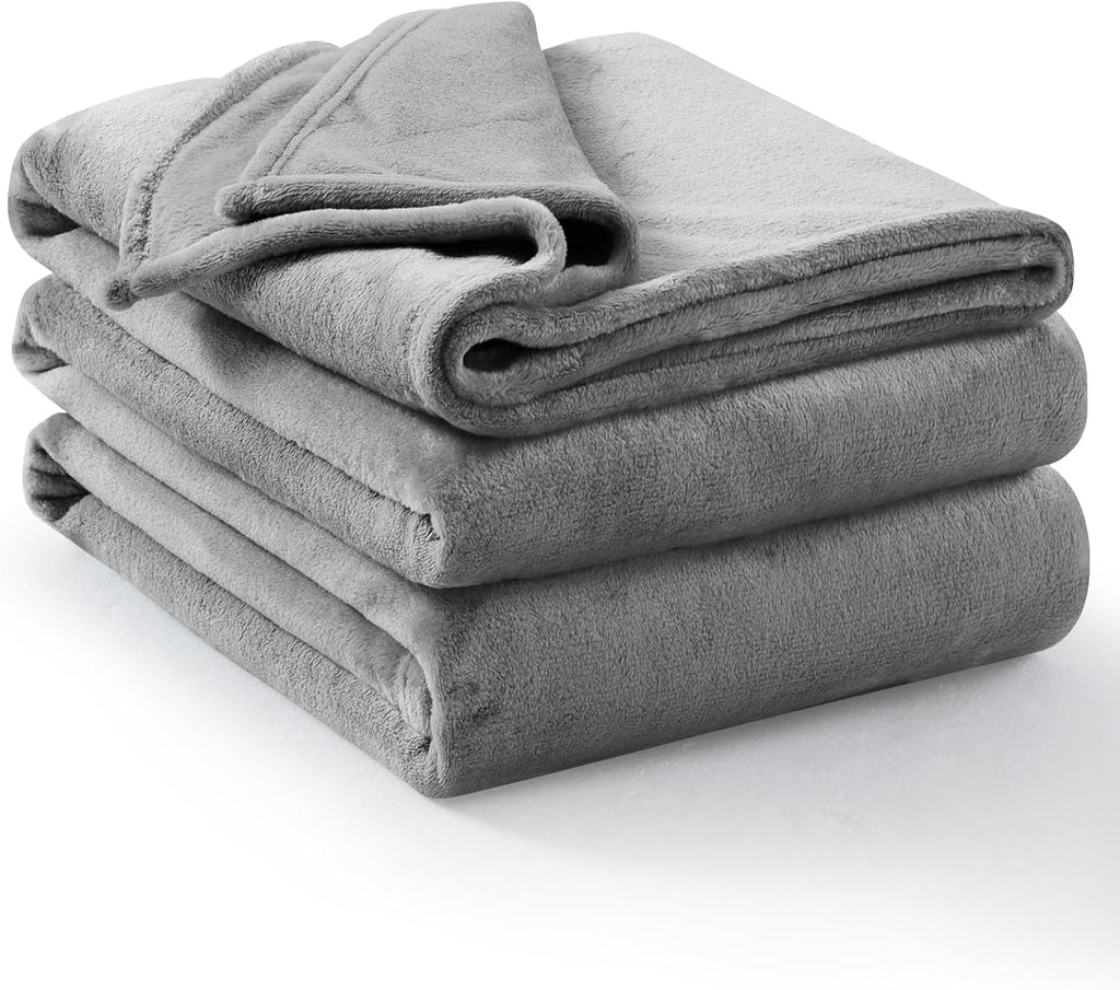 Aisbo Cuddly Blanket Fluffy Blanket Grey - Fleece Blanket 150X200 Cm XL Warm Sofa Blanket, Cosy Living Blanket Light Grey Soft As Living Room Blanket Couch Blanket For Winter Paturi si Cuverturi Besuche den Aisbo-Store Gri 220 X 240 Cm