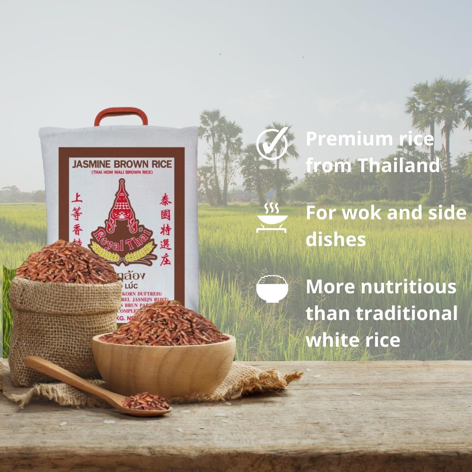 ROYAL THAI RICE – Duftender Langkorn-Naturreis – 1 x 10 kg