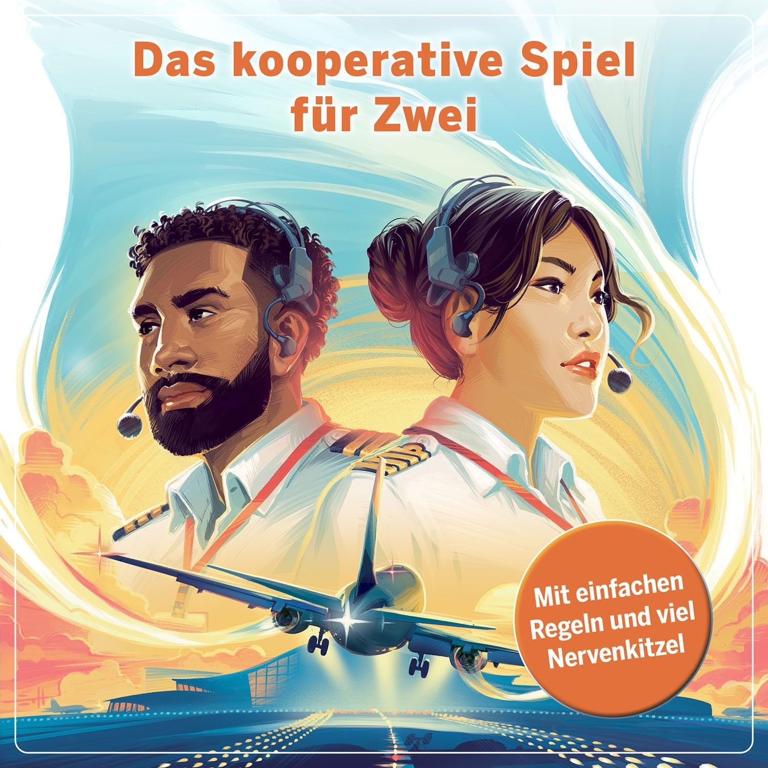 Kosmos 684044 Sky Team – Bereit zur Landung? Spiel des Jahres 2024 2-Spieler-Koop-Strategiespiel ab 10 Jahren, Brettspiel, Partyspiel