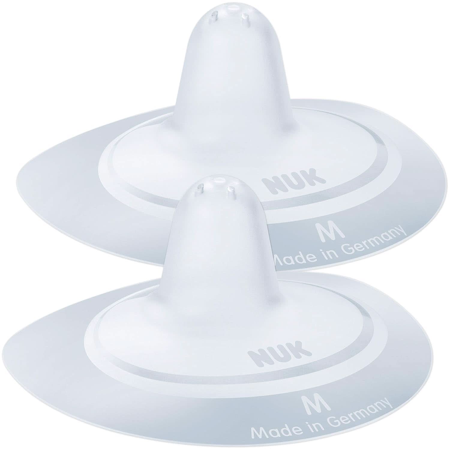 NUK Stillhütchen | Brusthütchen Zum Stillen | Schützt Vor Wunden Brustwarzen | Dünnes Silikon | Größe M (20Mm) | Inklusiv Schutzdose | 2 Stück Accesorii Hrana si Alaptare Bebe Naty Shop