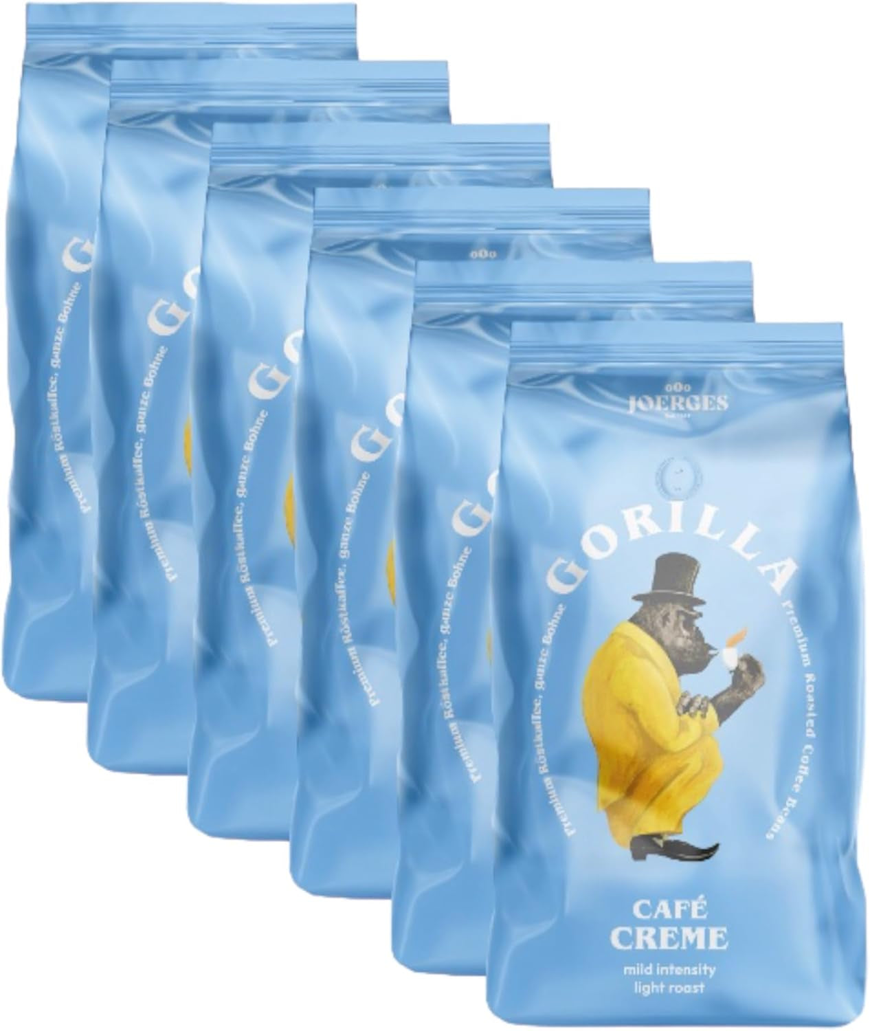 Gorilla Café Creme, boabe intregi, 1 kg Cafea Naty Shop 6 x 1 Kg Aroma florala si fructata