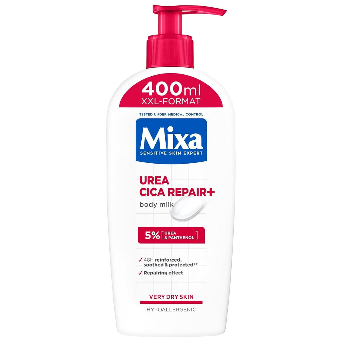 Mixa Urea Cica Body Lotion XXL, Mit Urea und regenerierendem Panthenol, Beruhigende und schützende Körpermilch, Für trockene Haut, 400 ml Dusche und Bad Naty Shop