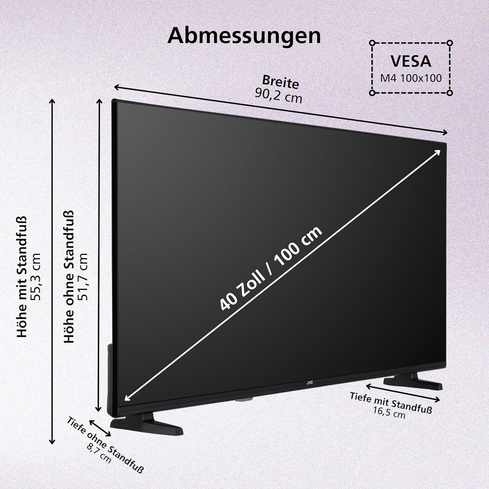 JVC Fire TV de 40 de inci, Smart TV Full HD, HDR, cu control vocal Alexa și tuner triplu, televizor LED LT-40VRF3555 (2026)