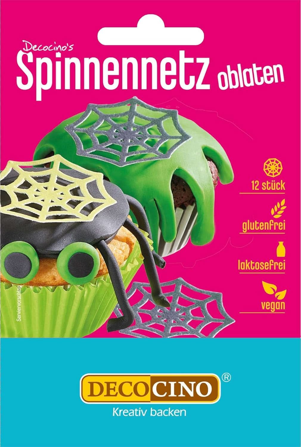 DECOCINO Halloween, vafe comestibile sub forma de pânze de păianjen cu efect 3D, 12 bucati Sprinkles Naty Shop Pânze de păianjen