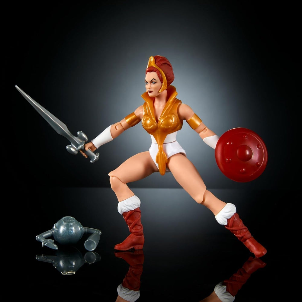 Masters of the Universe Origins Toy Cartoon Teela Actionfigur ca. 14 cm hoch Motu Heroine Zubehör und Mini Comic HYD27 Actionfiguren Naty Shop